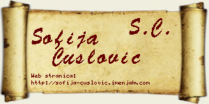 Sofija Ćuslović vizit kartica